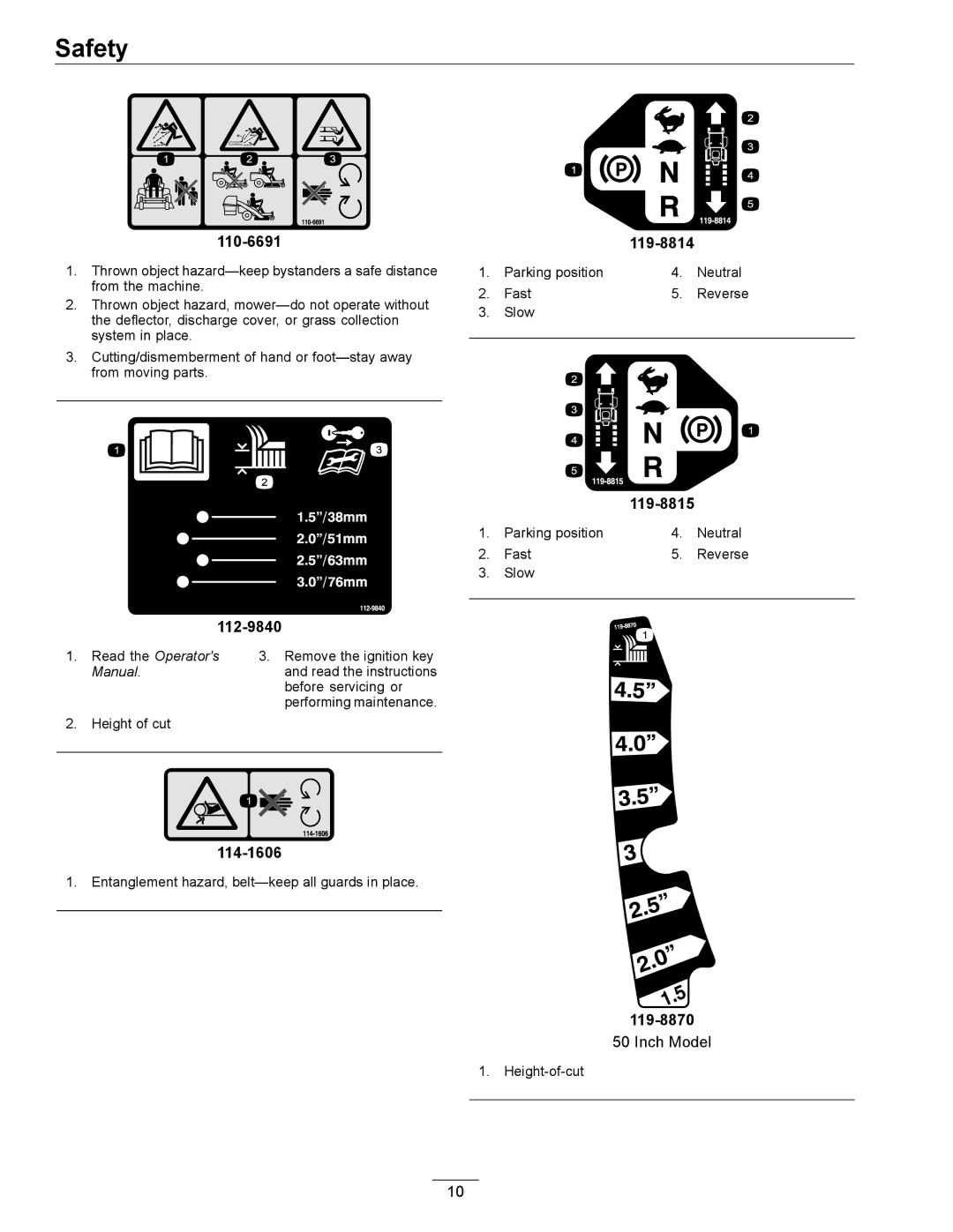 Exmark 4501-191 Rev.A manual 119-8814 