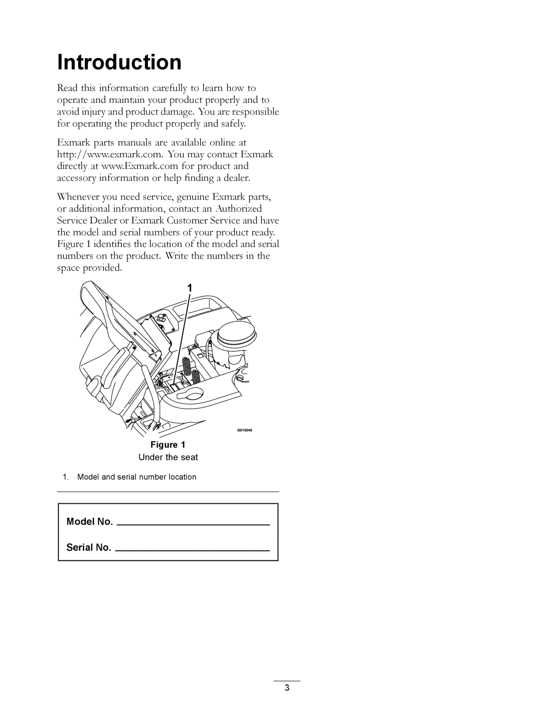 Exmark 4501-191 Rev.A manual Introduction 