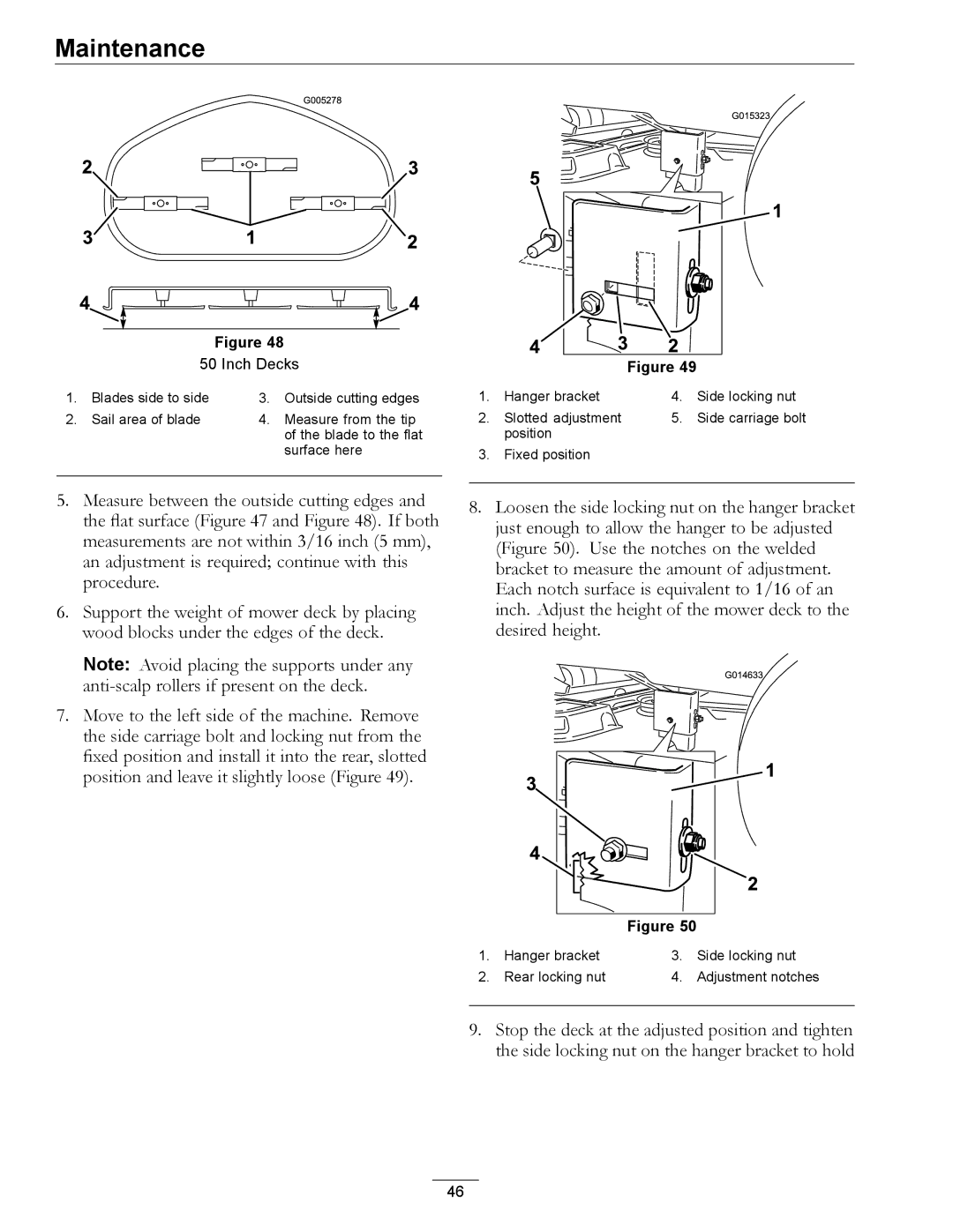 Exmark 4501-191 Rev.A manual Blades side to side 