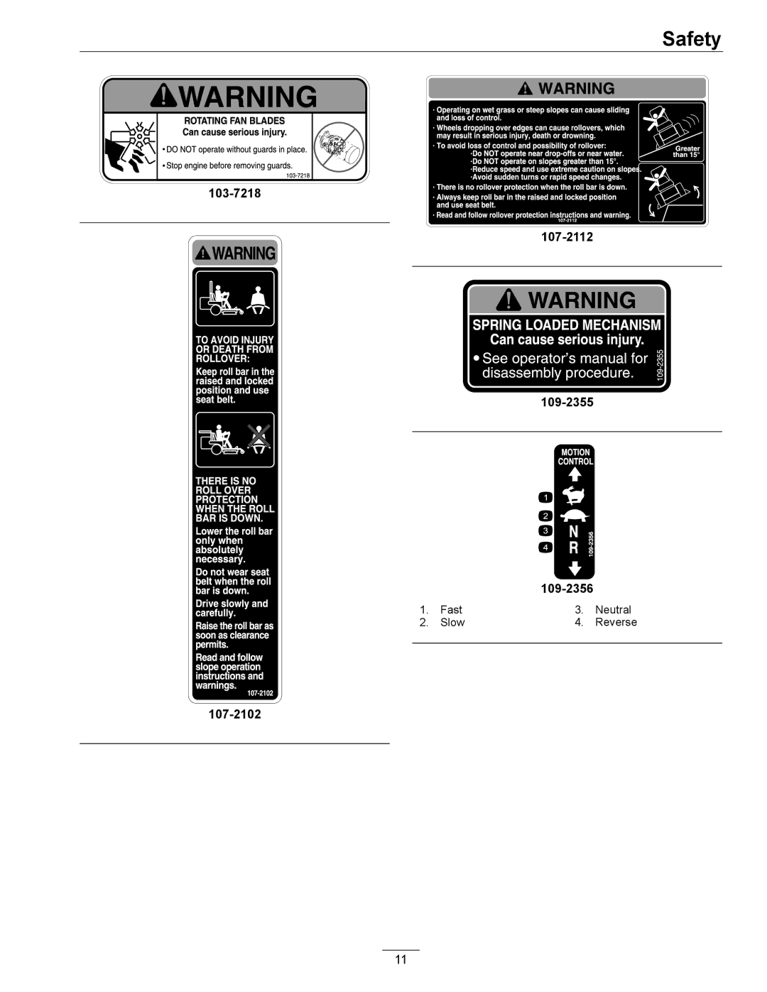 Exmark 720000 & Higher manual 103-7218 107-2102 107-2112 109-2355 109-2356 