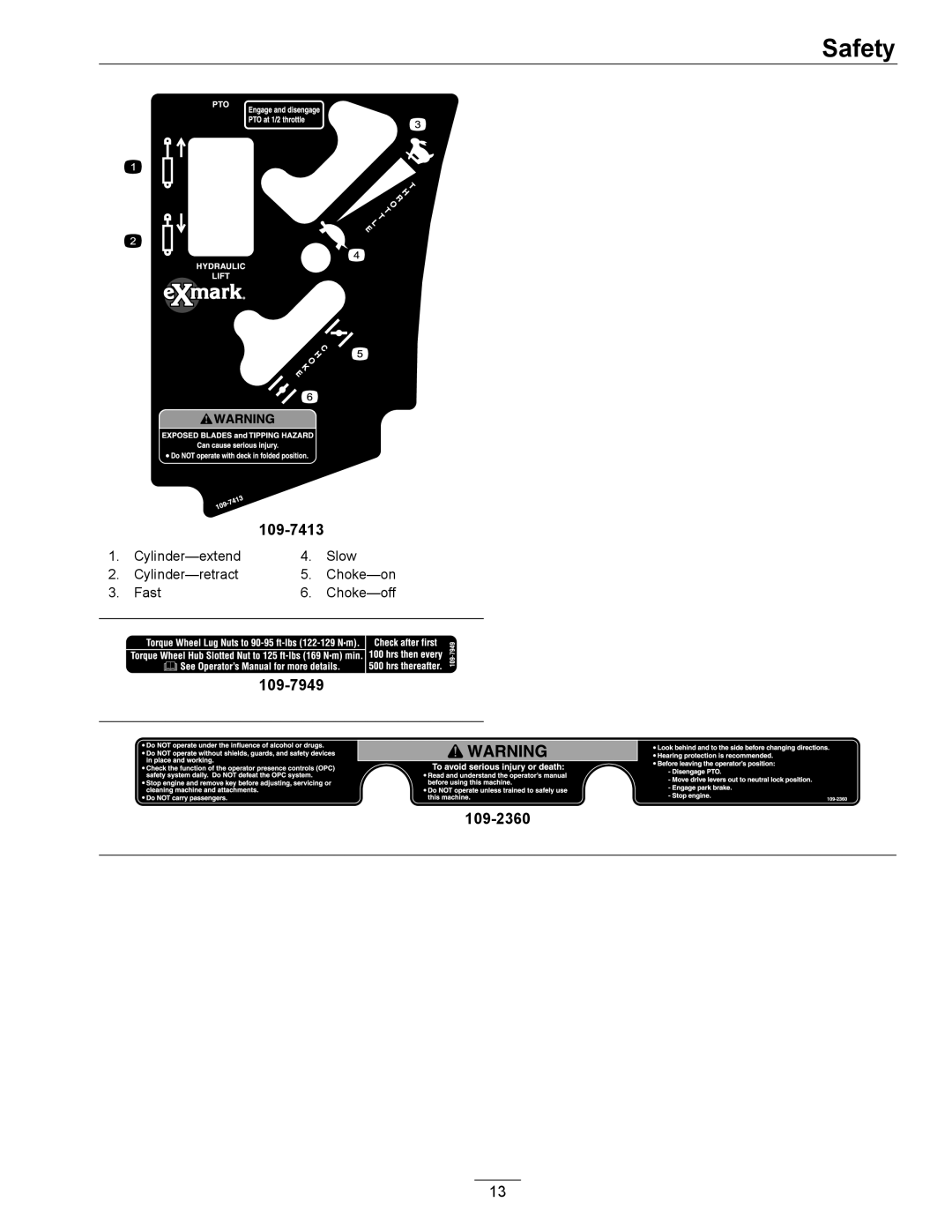 Exmark 720000 & Higher manual 109-7413 