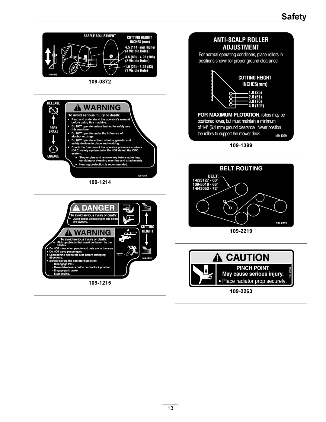 Exmark 920 manual 109-0872 109-1214 109-1215 109-1399 109-2219 109-2263 