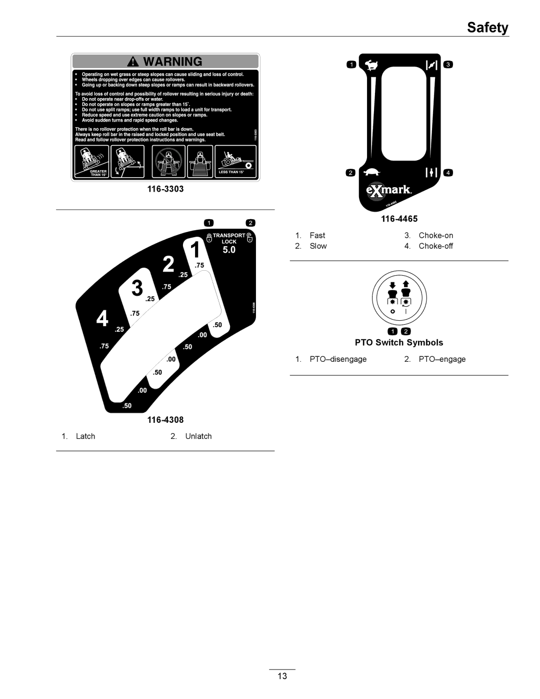 Exmark 920 manual 116-3303 116-4465 