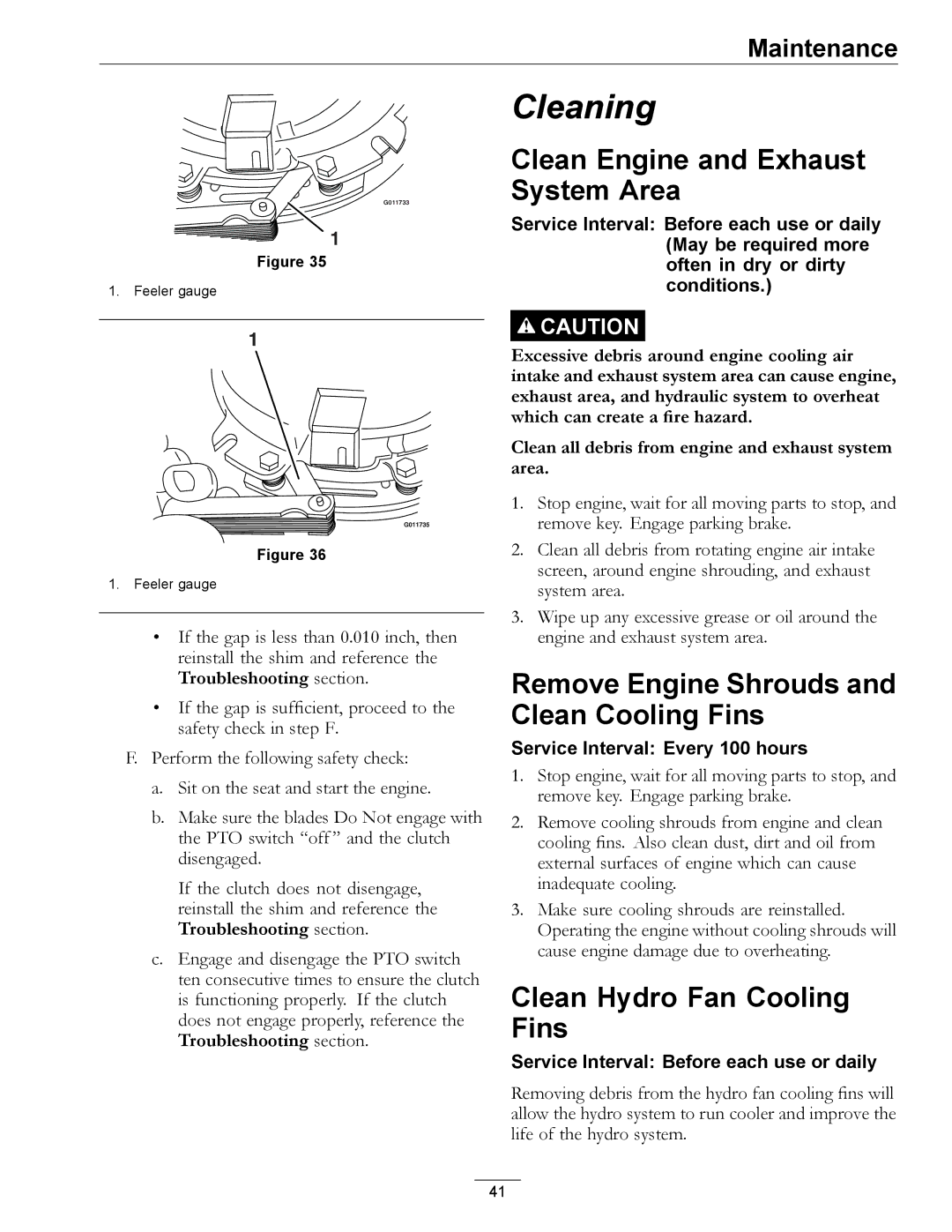 Exmark 920 manual Clean Engine and Exhaust System Area, Remove Engine Shrouds and Clean Cooling Fins 