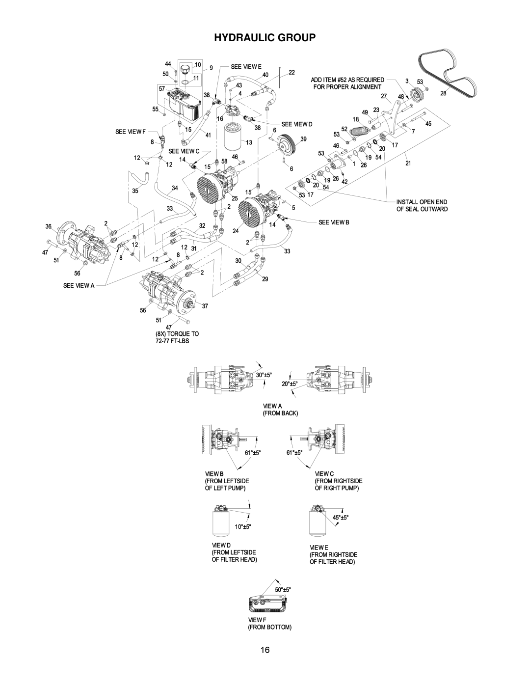 Exmark Air-Cooled manual Hydraulic Group 