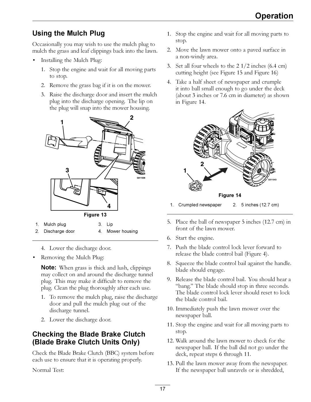 Exmark COMMERCIAL 21 manual Using the Mulch Plug 