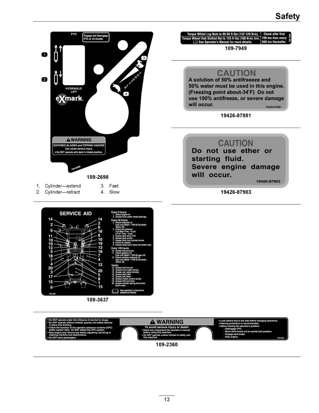 Exmark Diesel manual 109-7949 19426-87881 109-2698 