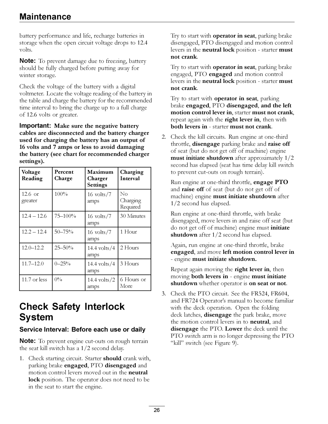 Exmark Diesel manual Check Safety Interlock System, Engine must initiate shutdown 