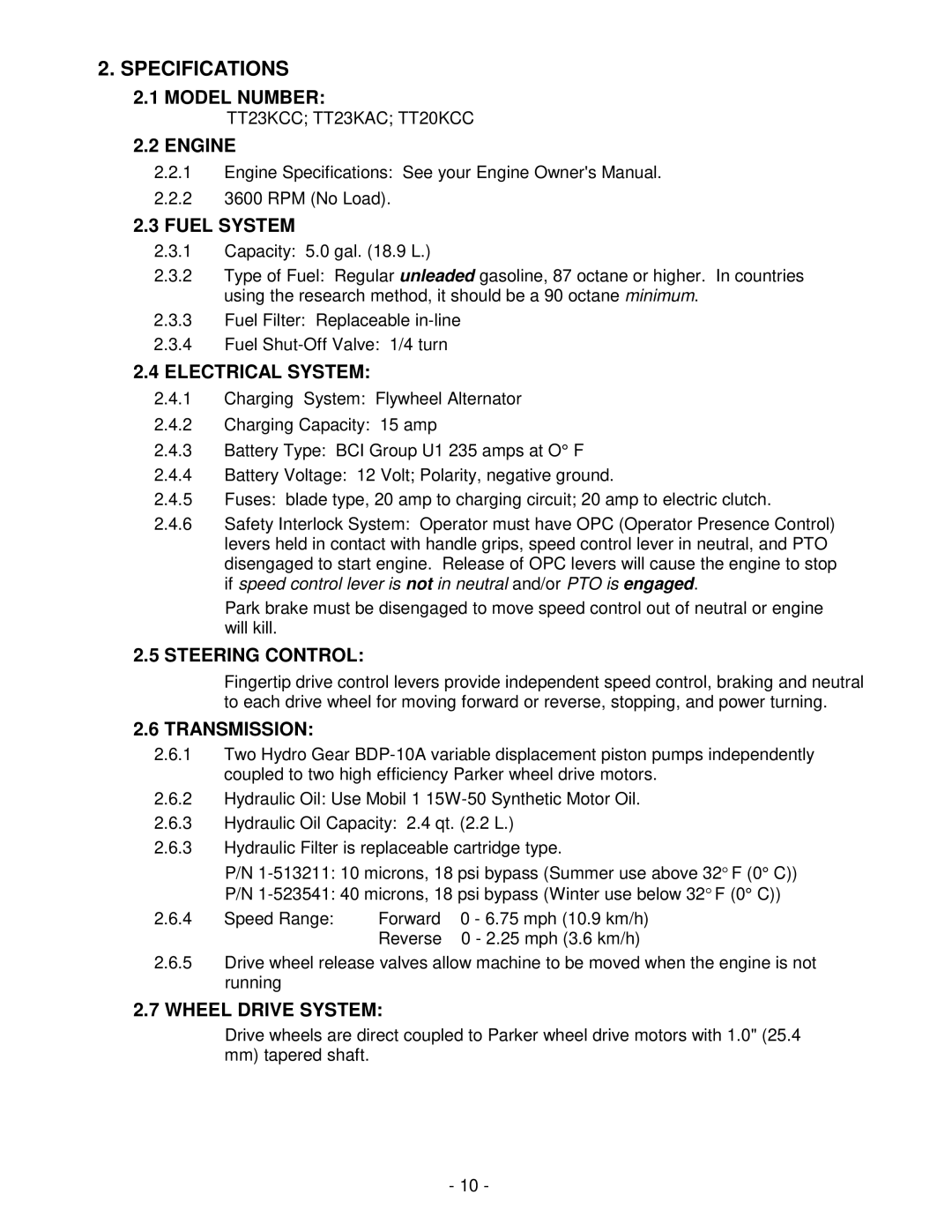 Exmark FMD524 manual Specifications 