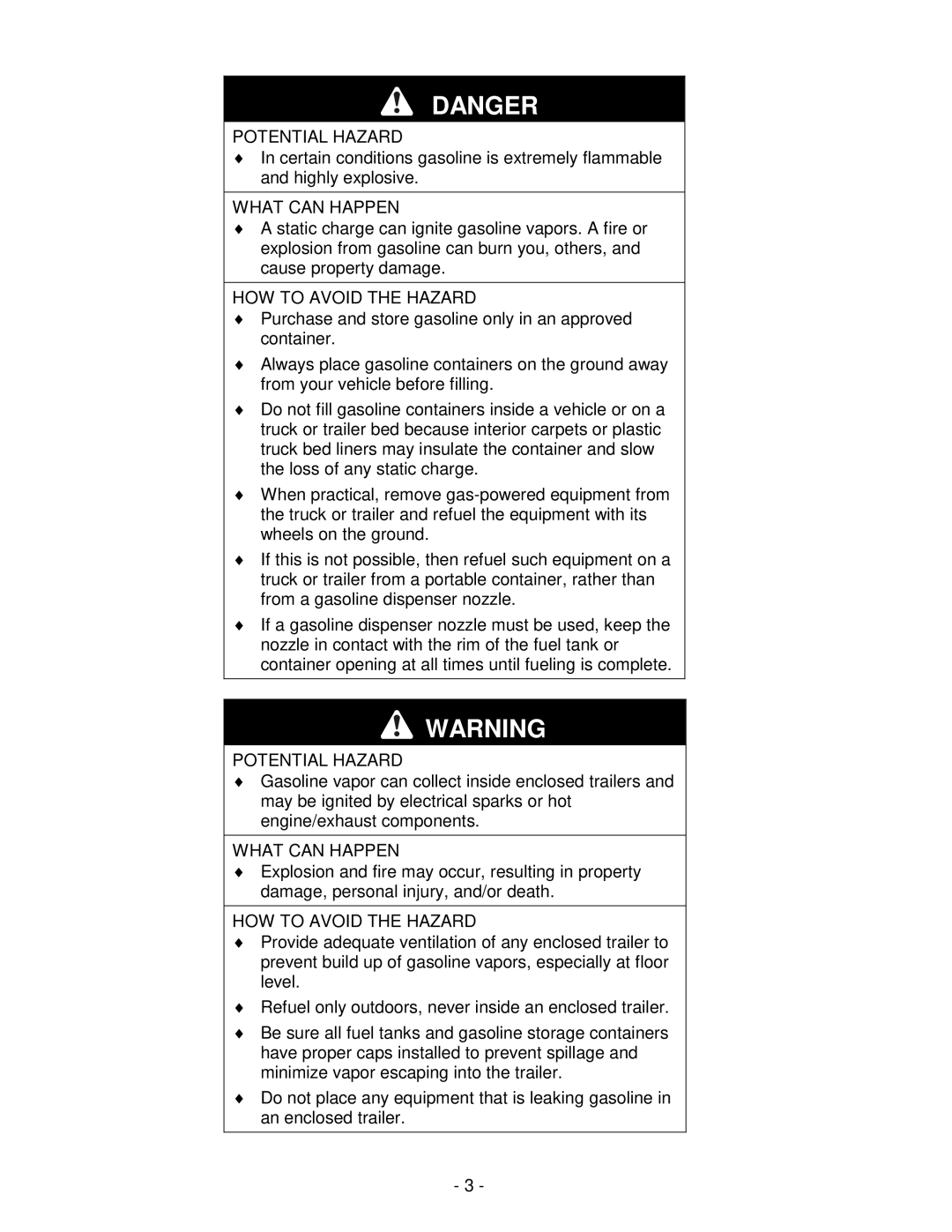 Exmark FMD524 manual Potential Hazard 