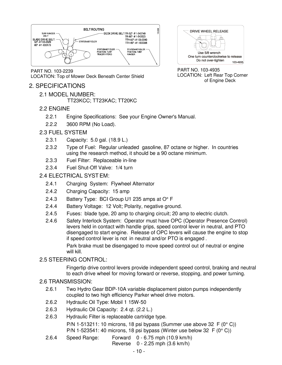 Exmark FMD604 manual Specifications 