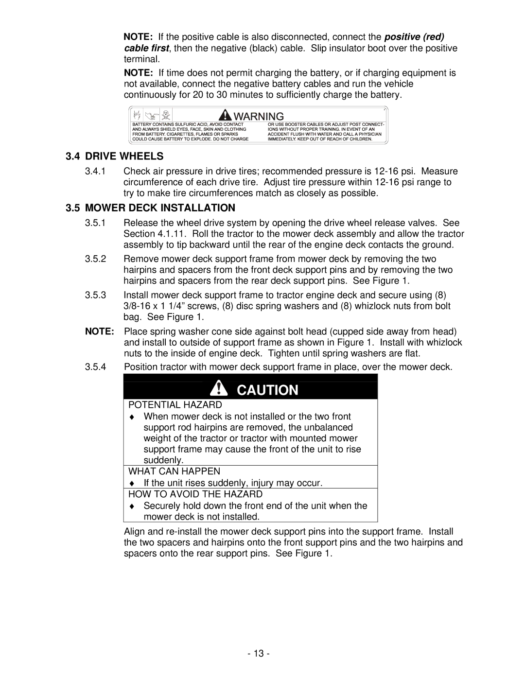 Exmark FMD604 manual Drive Wheels, Mower Deck Installation 