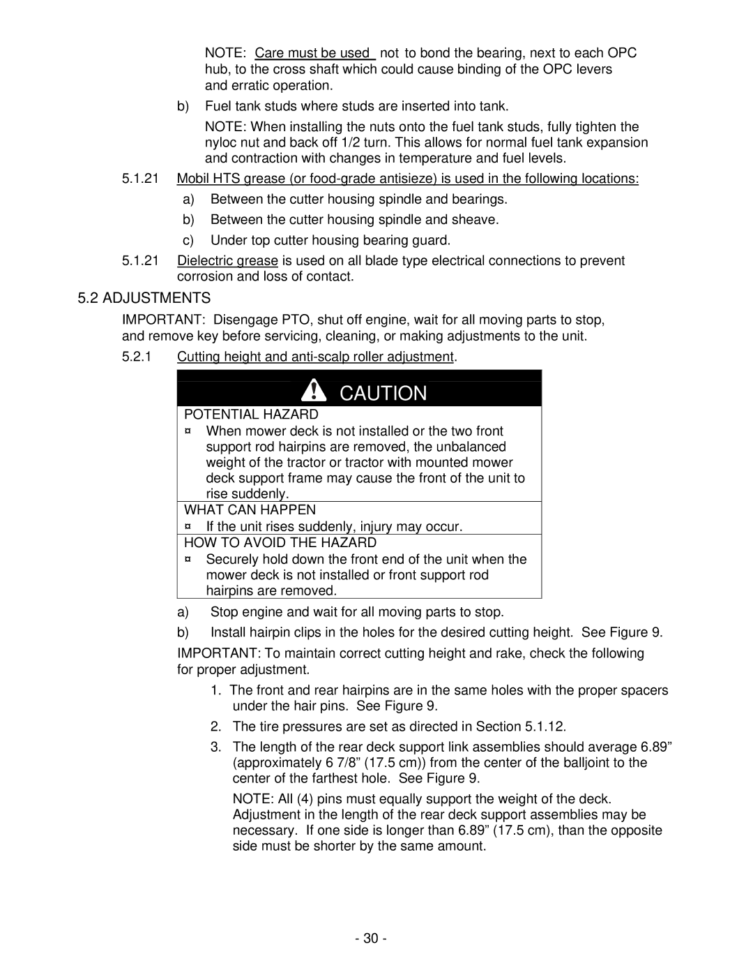 Exmark FMD604 manual Adjustments 