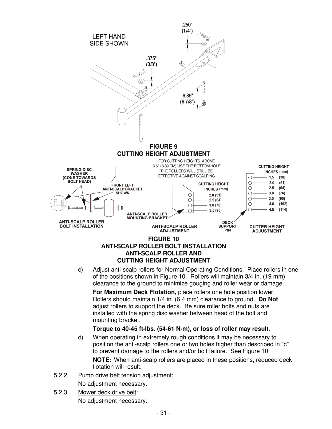 Exmark FMD604 manual Cutting Height Adjustment 