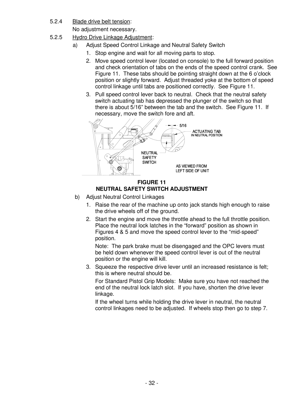 Exmark FMD604 manual Neutral Safety Switch Adjustment 