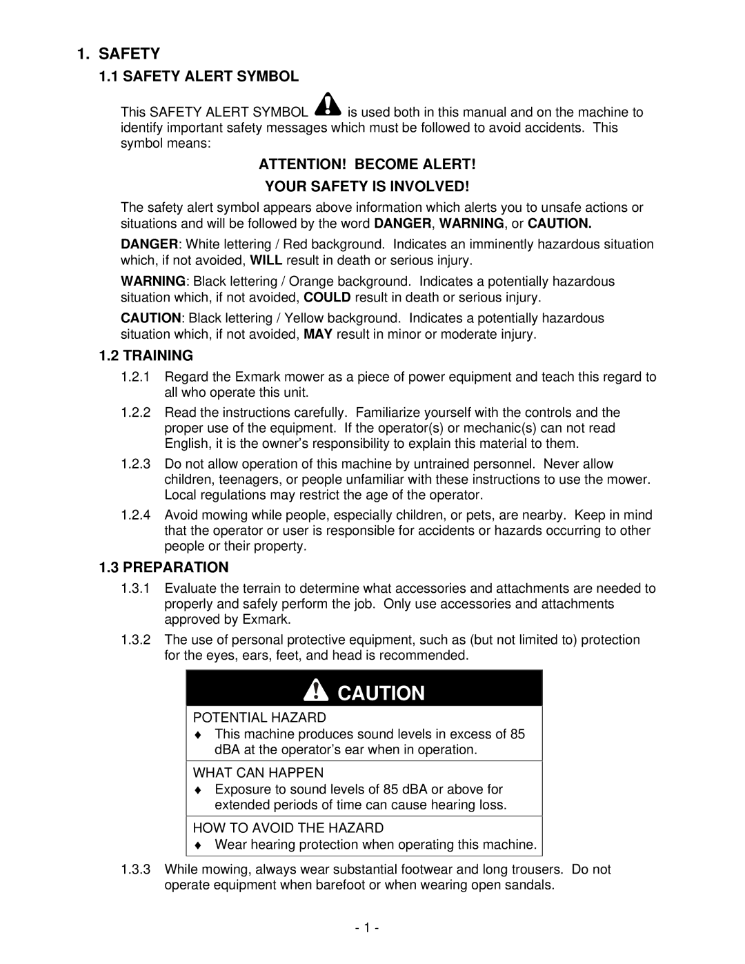 Exmark FMD604 manual Safety Alert Symbol, Your Safety is Involved, Training, Preparation 