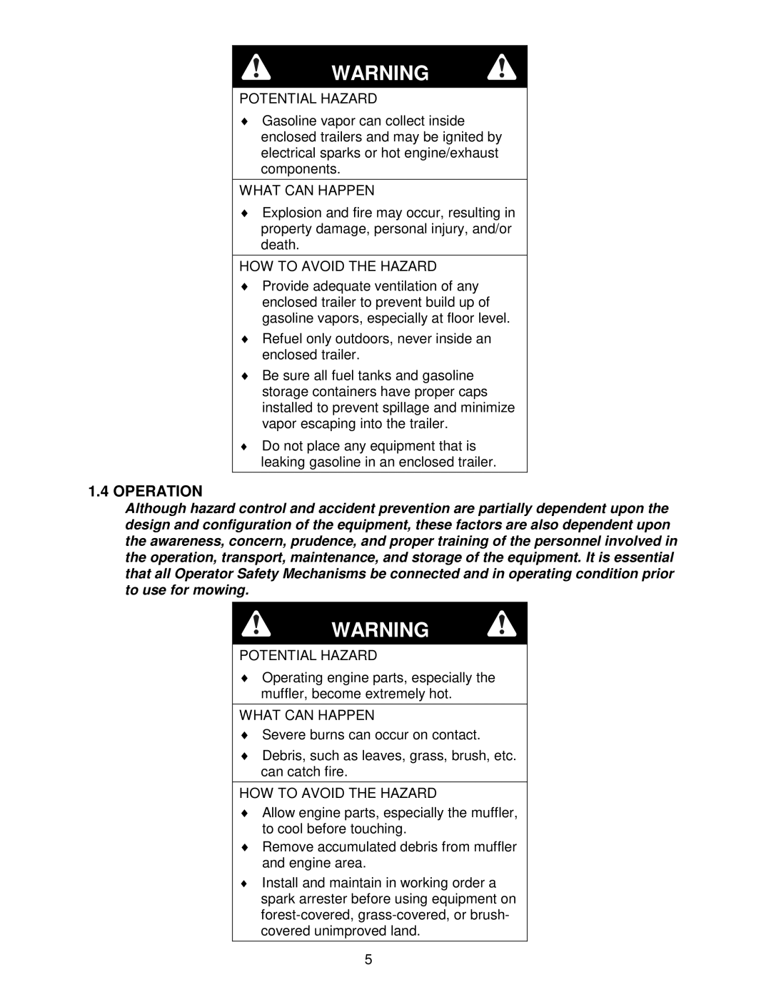 Exmark FR20KC, FR27KC, FR23KC manual Operation 