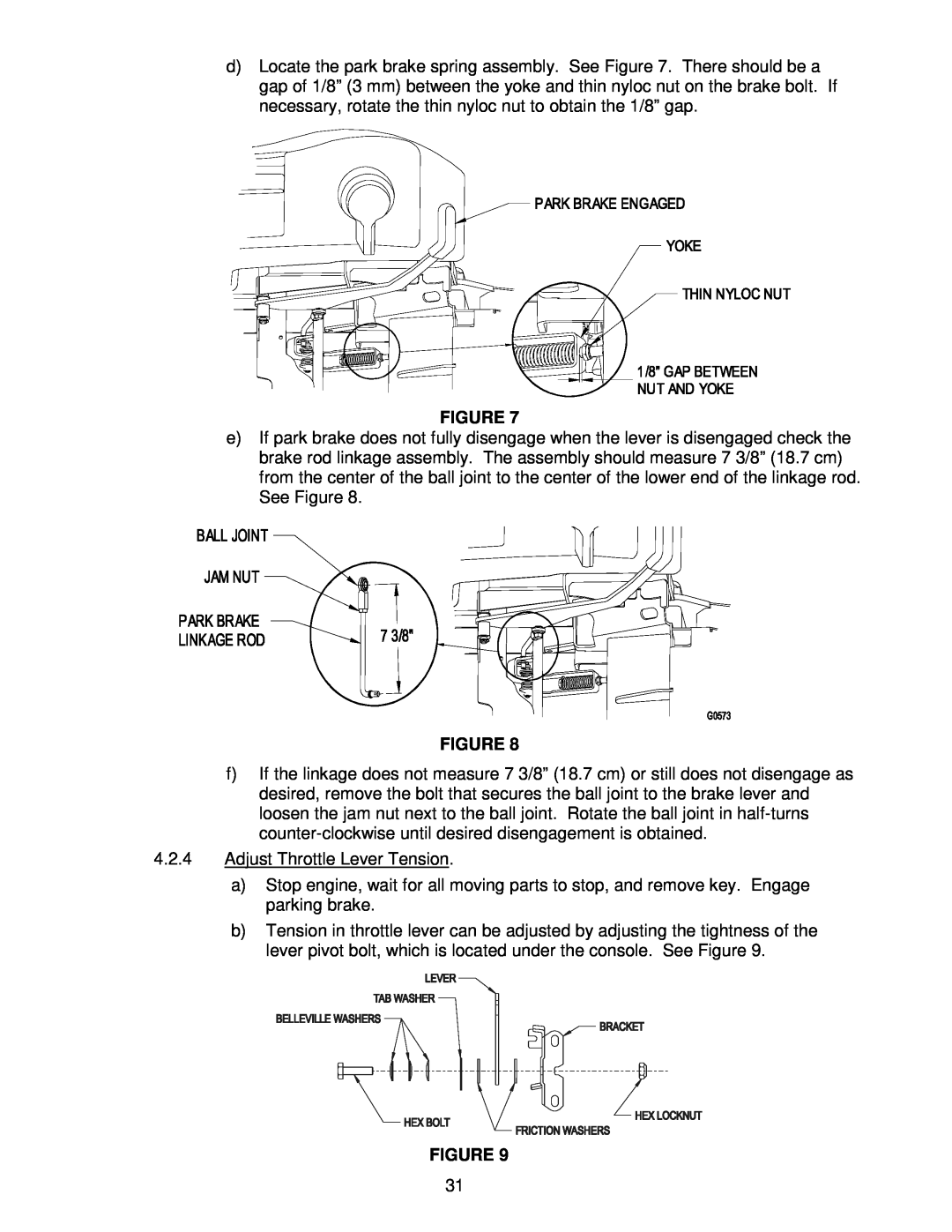 Exmark FR27KC, FR20KC, FR23KC manual 4.2.4Adjust Throttle Lever Tension 