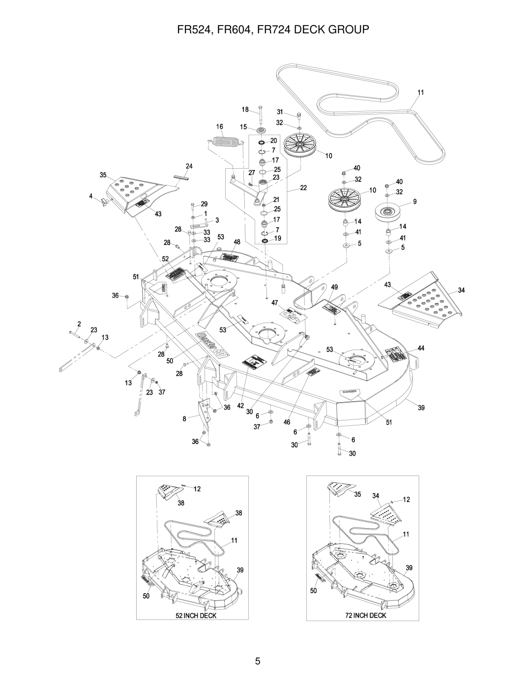 Exmark manual FR524, FR604, FR724 Deck Group 