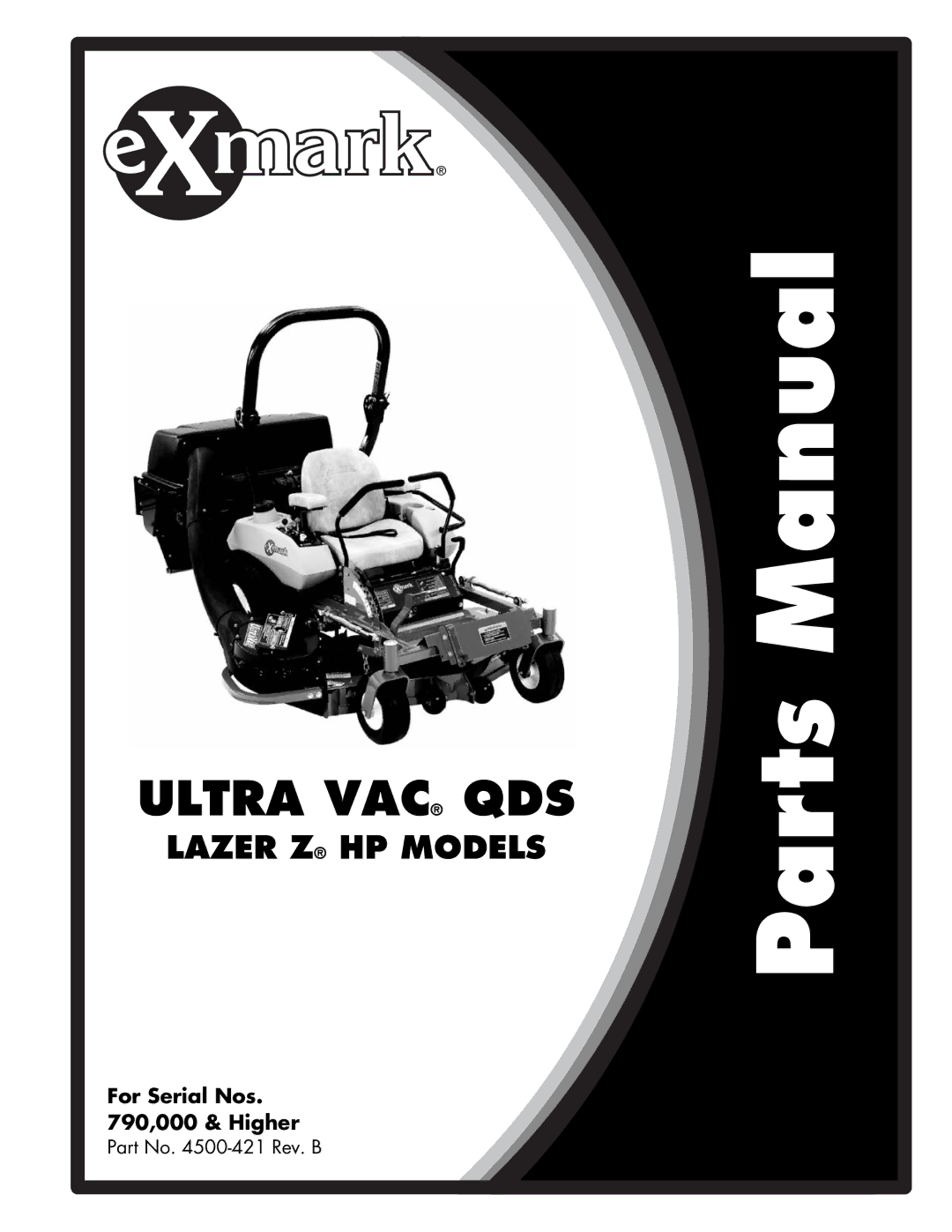 Exmark 4500-421, HP Models manual Ultra VAC QDS 