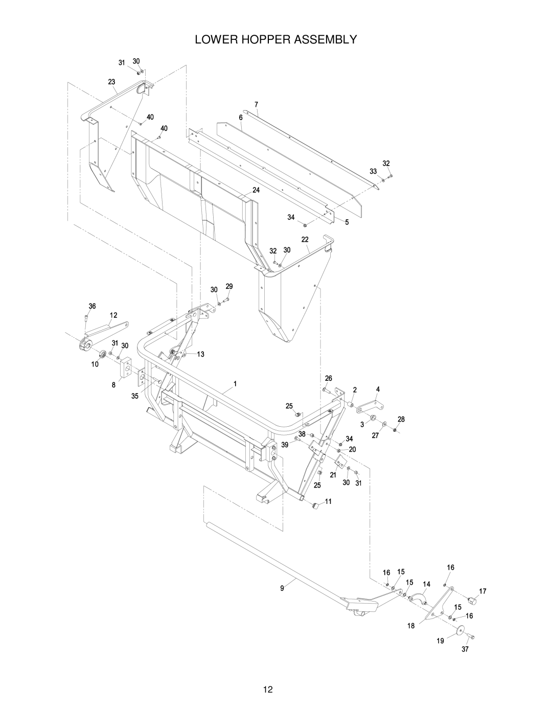 Exmark 4500-421, HP Models manual Lower Hopper Assembly 