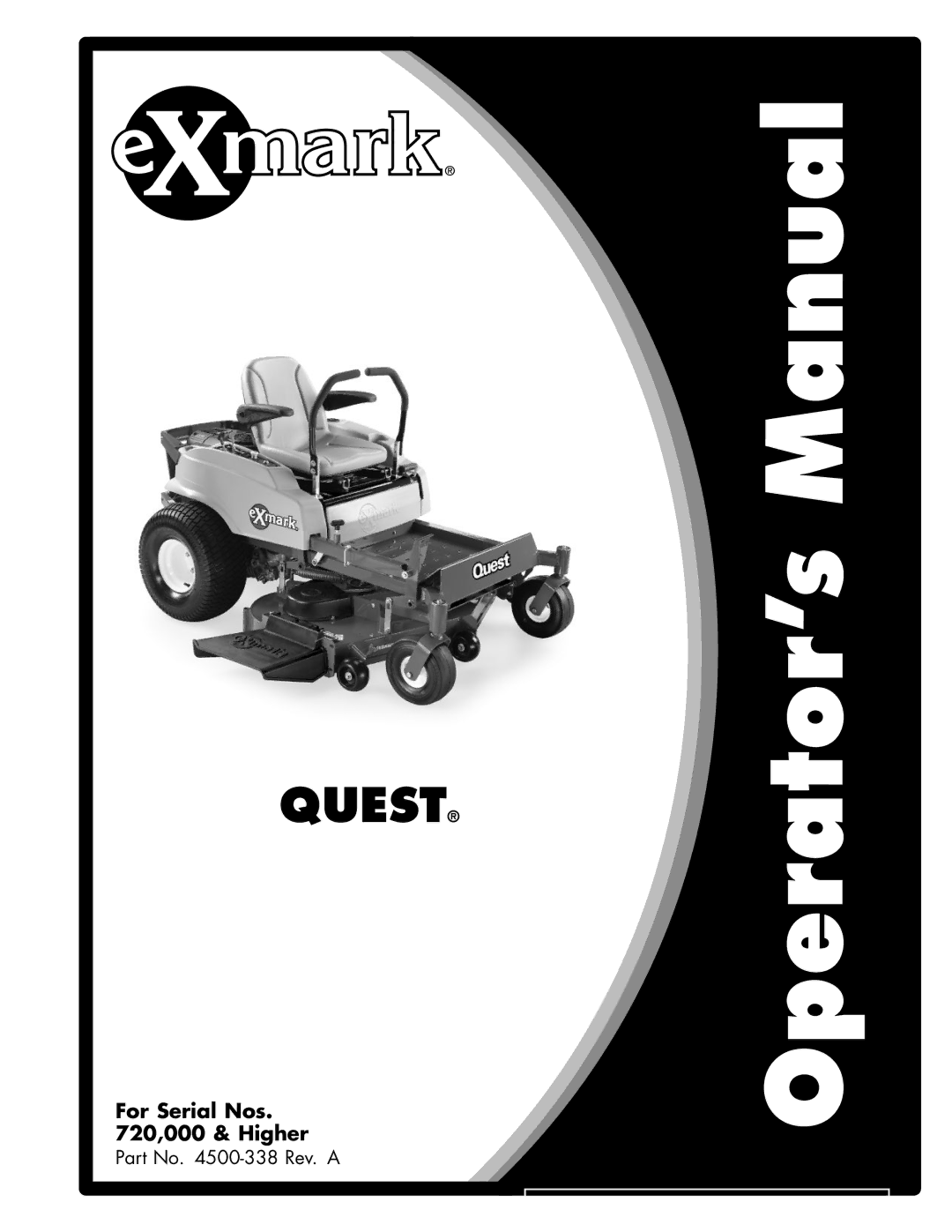 Exmark Lawn Mower manual Quest 