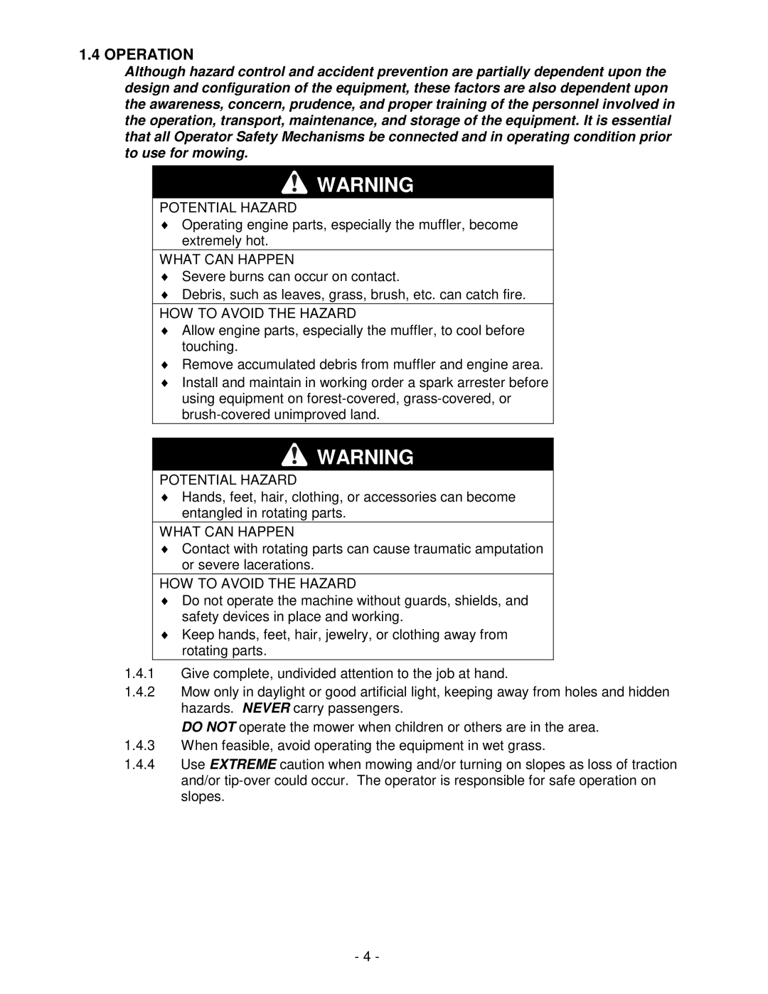 Exmark Lawn Tractor manual Operation 