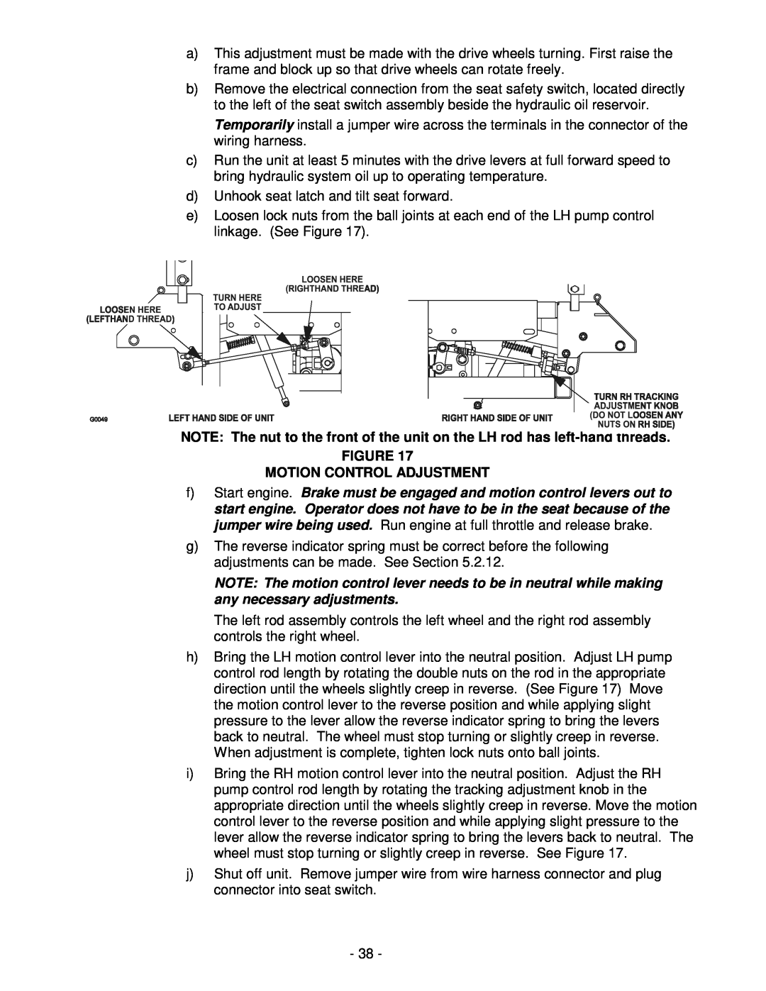 Exmark Lawn Tractor manual Motion Control Adjustment 