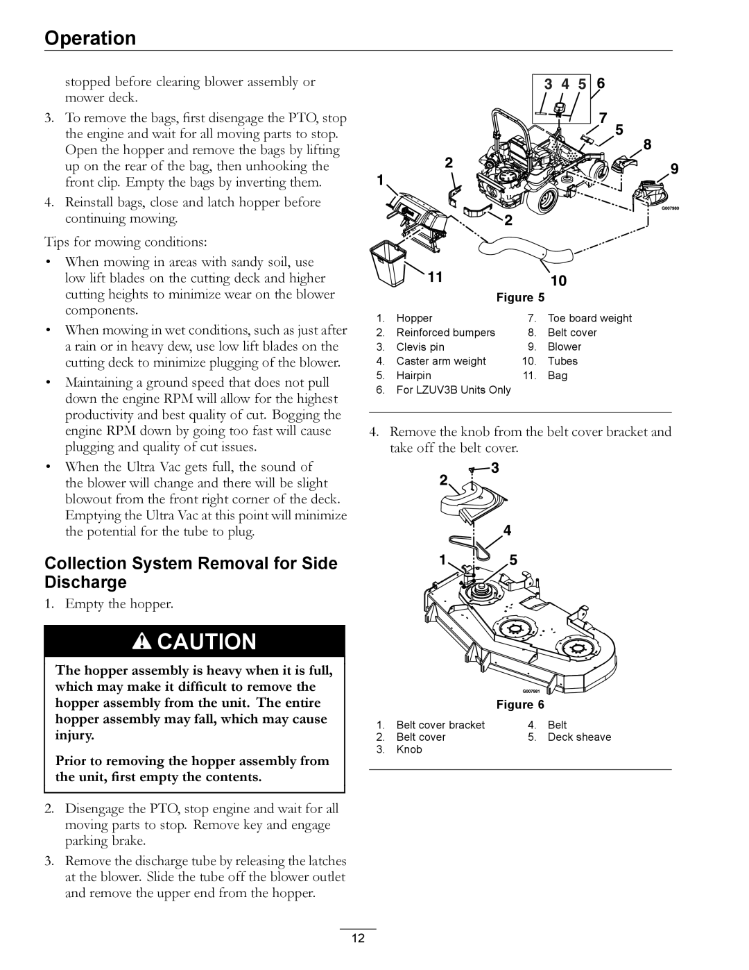 Exmark LAZER AS manual Collection System Removal for Side Discharge 