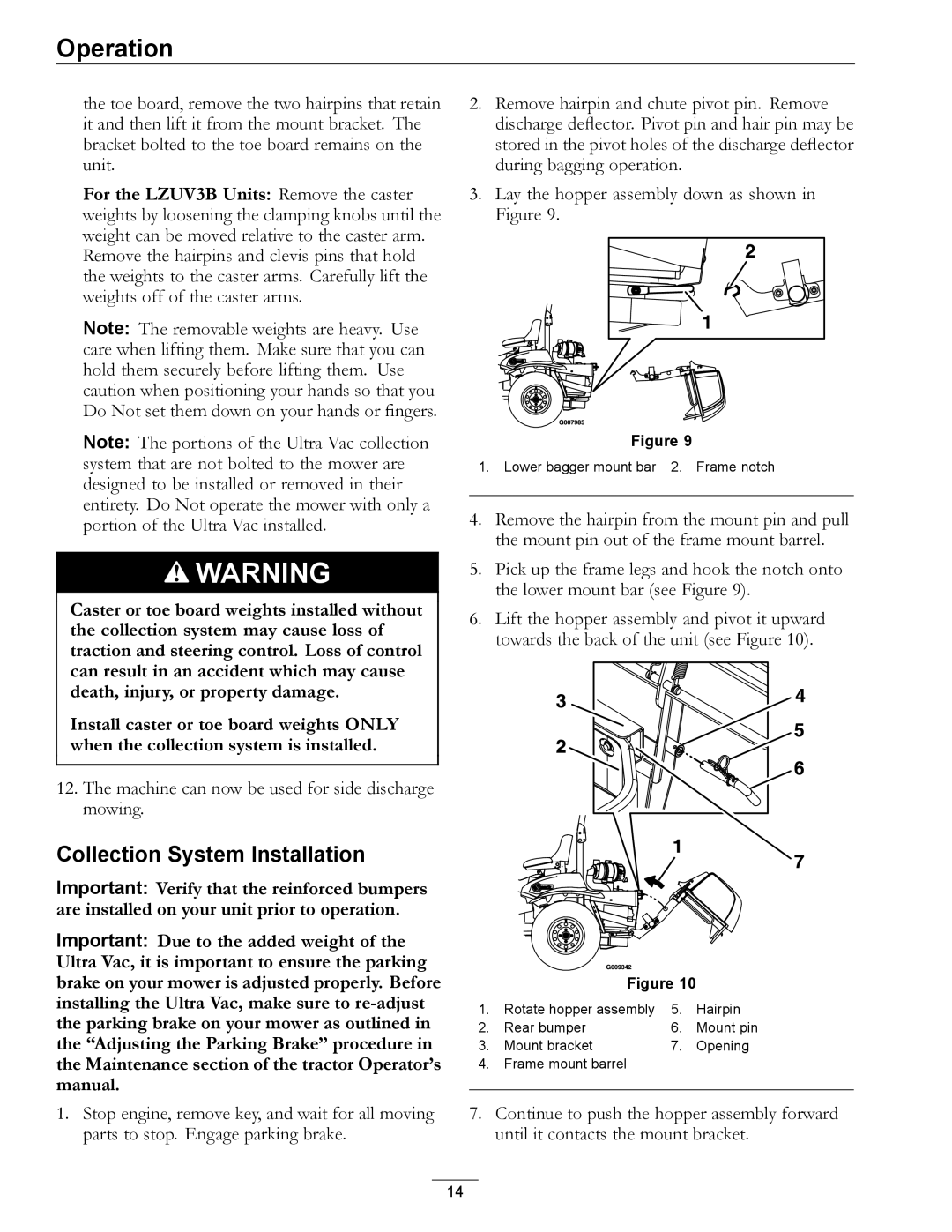 Exmark LAZER AS manual Collection System Installation 