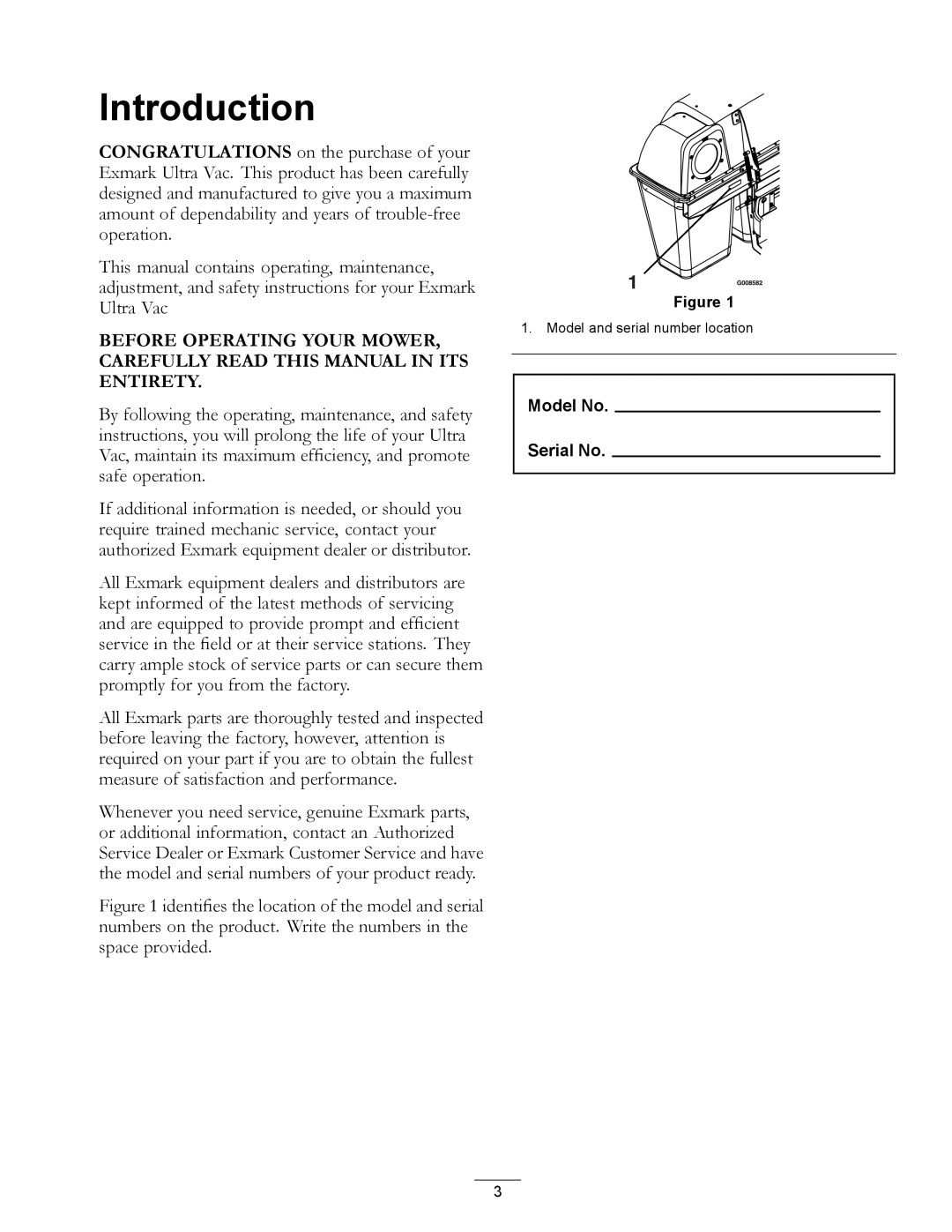 Exmark LAZER AS manual Introduction 