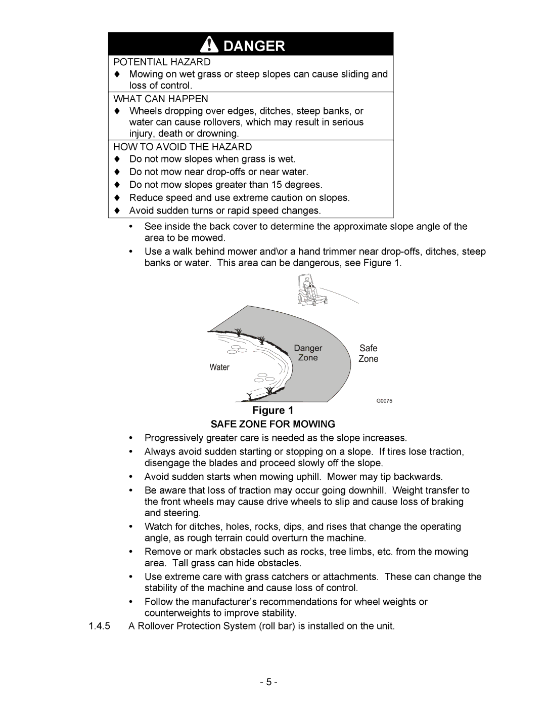 Exmark Lazer HP manual Safe Zone for Mowing 