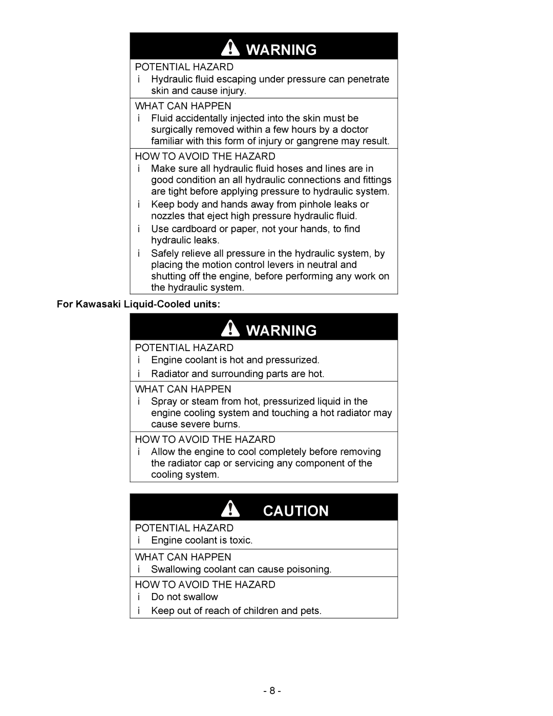 Exmark Lazer HP manual For Kawasaki Liquid-Cooled units 