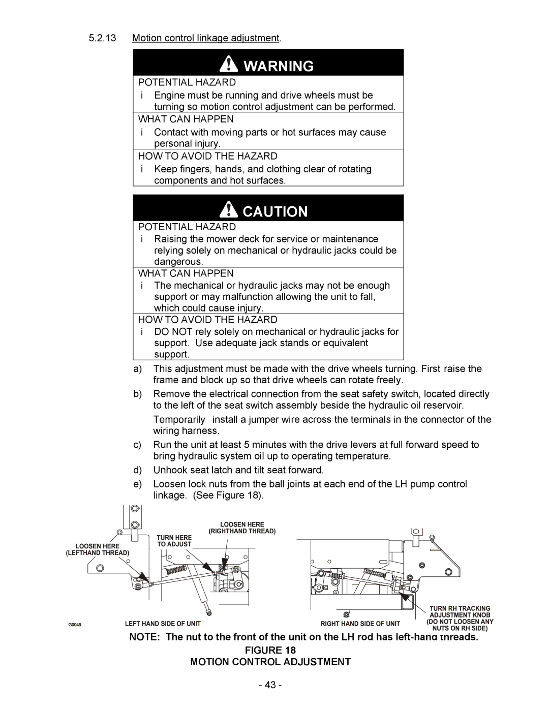 Exmark Lazer HP manual Motion Control Adjustment 