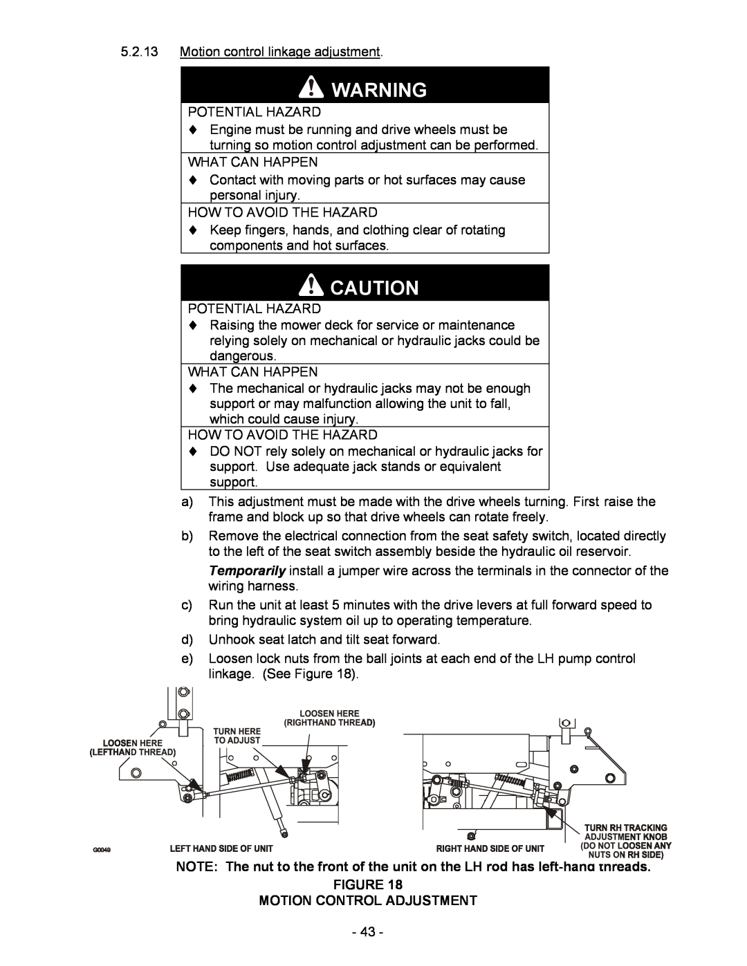Exmark Lazer HP manual Motion Control Adjustment 