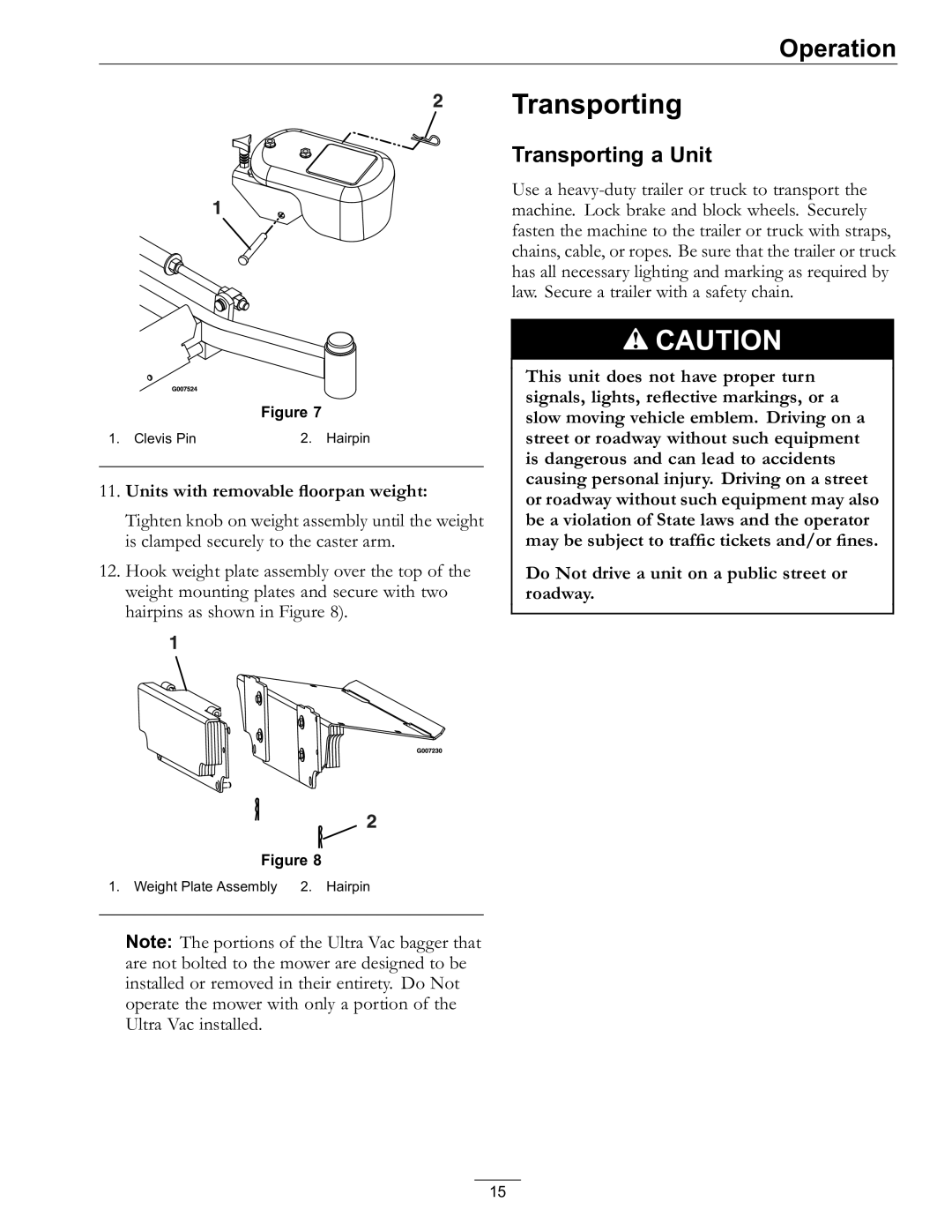 Exmark Lazer Z AS manual Transporting a Unit 