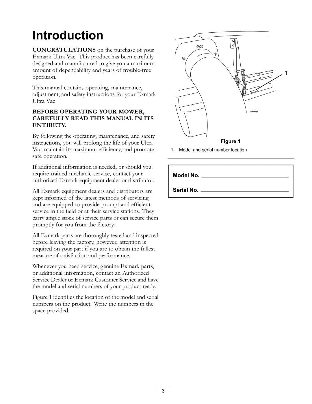 Exmark Lazer Z AS manual Introduction 