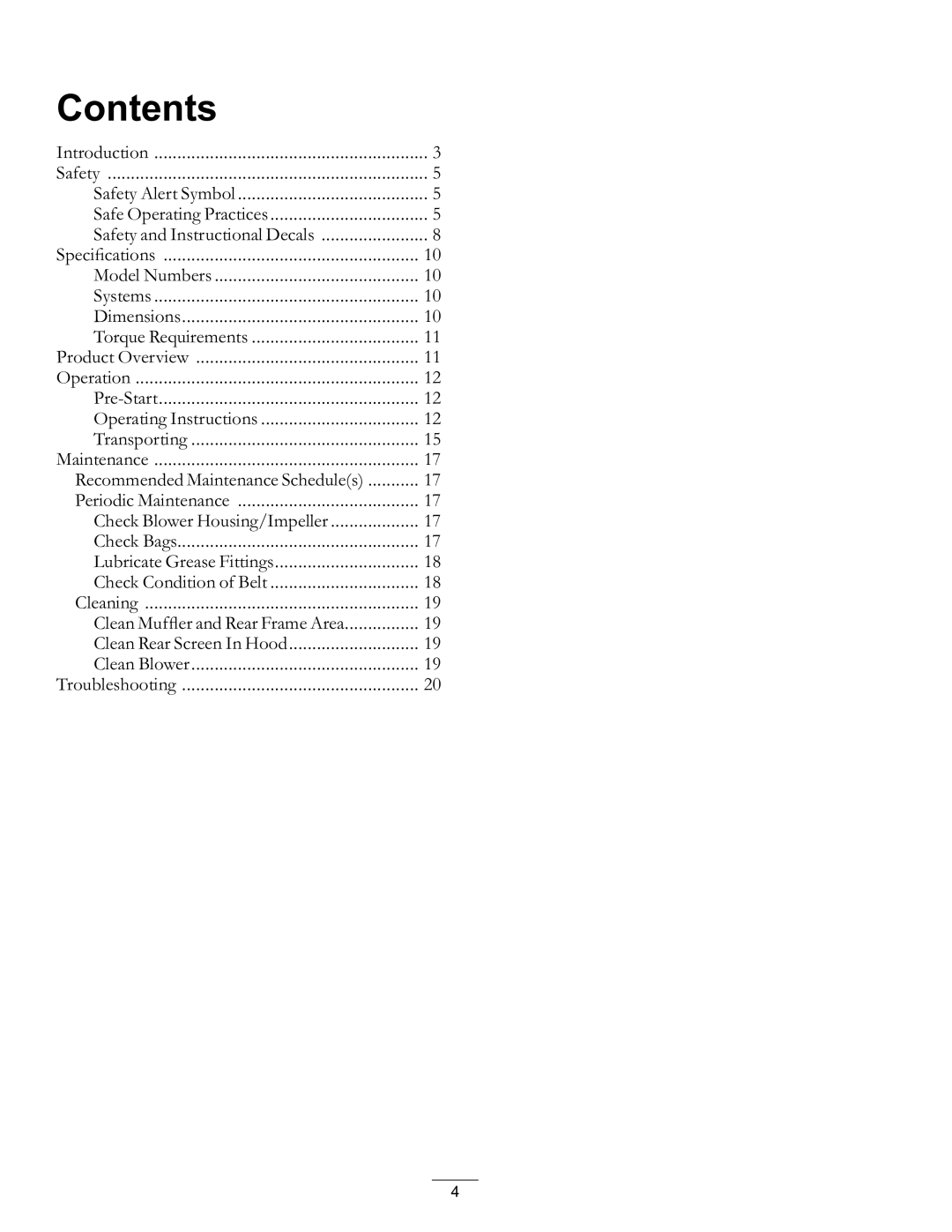 Exmark Lazer Z AS manual Contents 