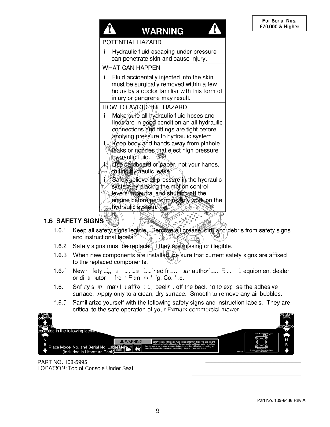 Exmark Lazer Z CT manual Safety Signs 