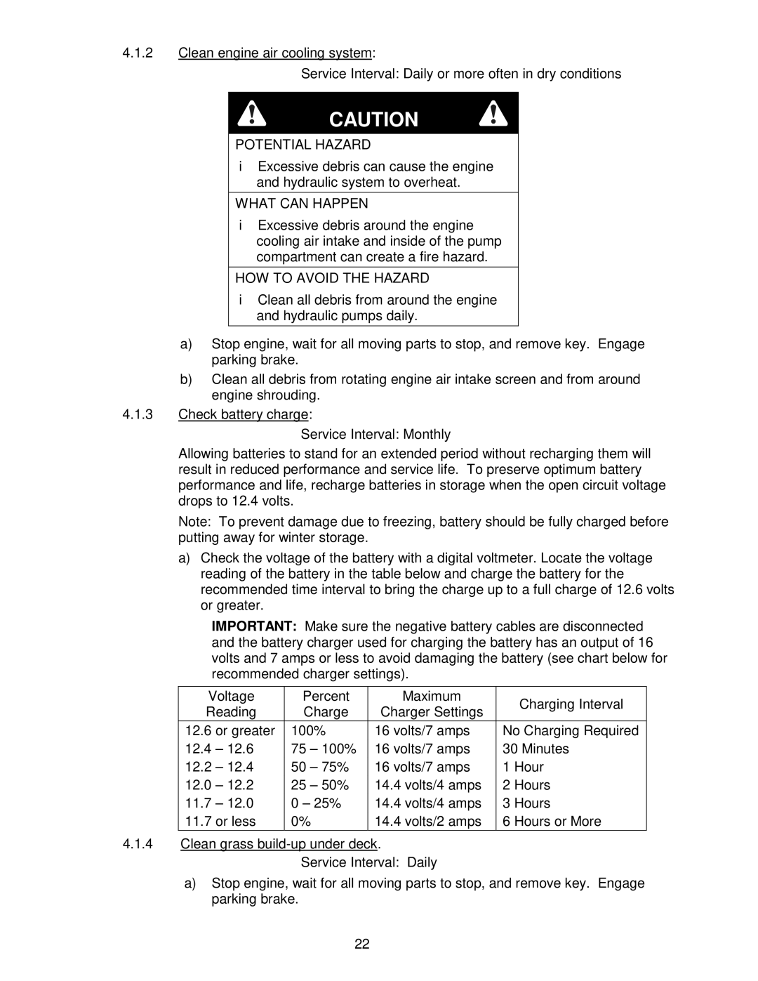 Exmark Lazer Z CT manual Service Interval Daily or more often in dry conditions, Service Interval Monthly 