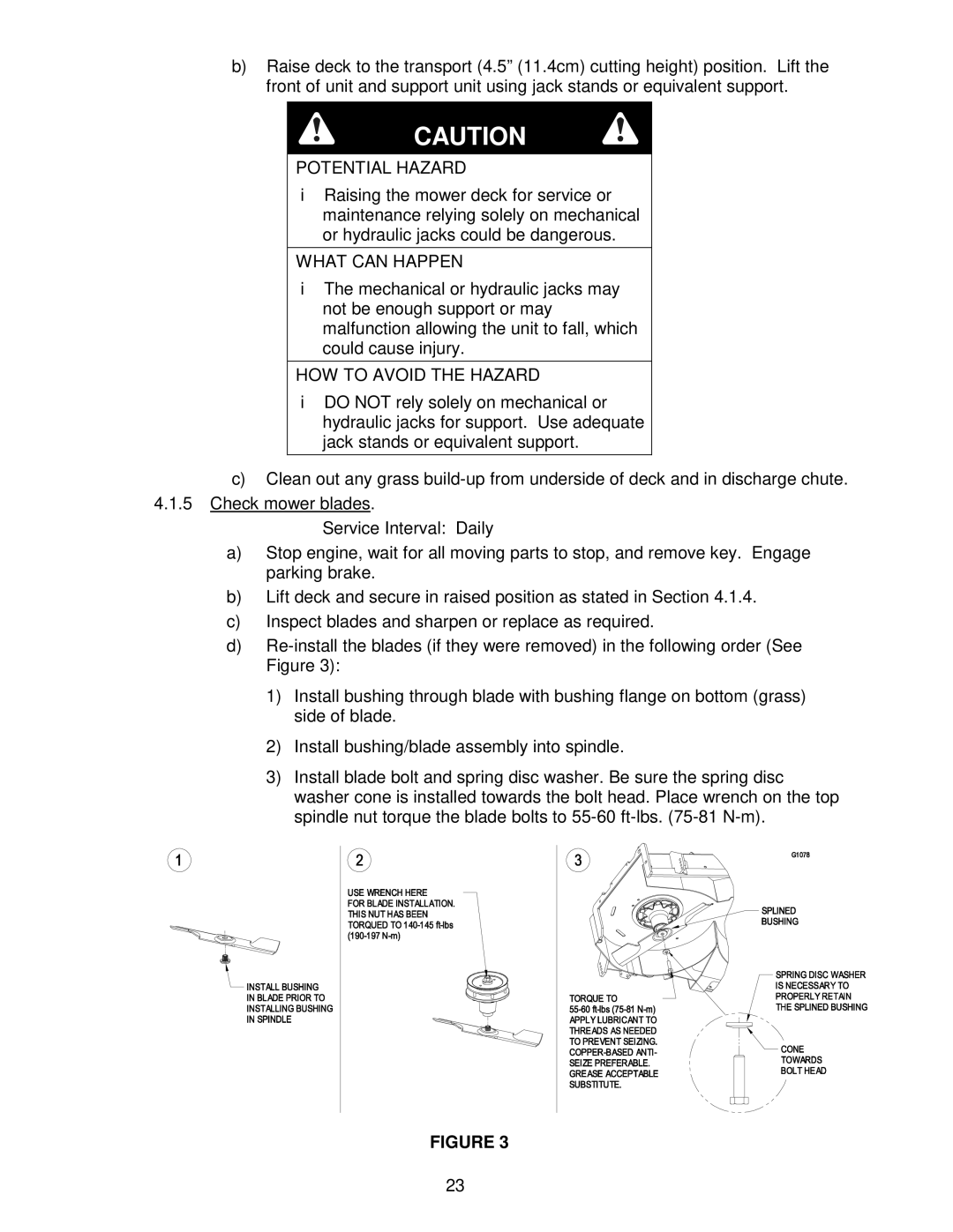 Exmark Lazer Z CT manual Service Interval Daily 