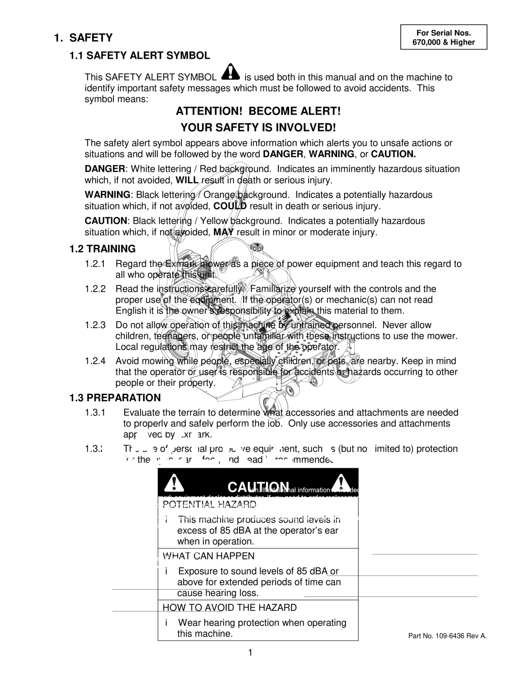 Exmark Lazer Z CT manual Your Safety is Involved, Safety Alert Symbol, Training, Preparation 