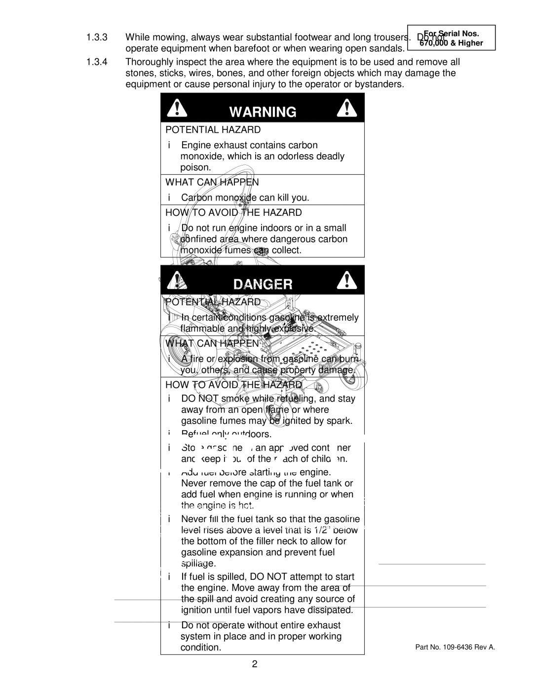 Exmark Lazer Z CT manual Carbon monoxide can kill you 