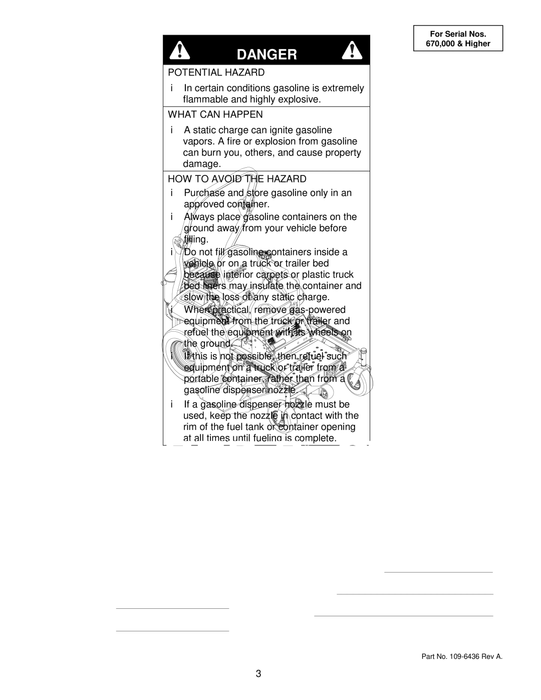 Exmark Lazer Z CT manual Potential Hazard 