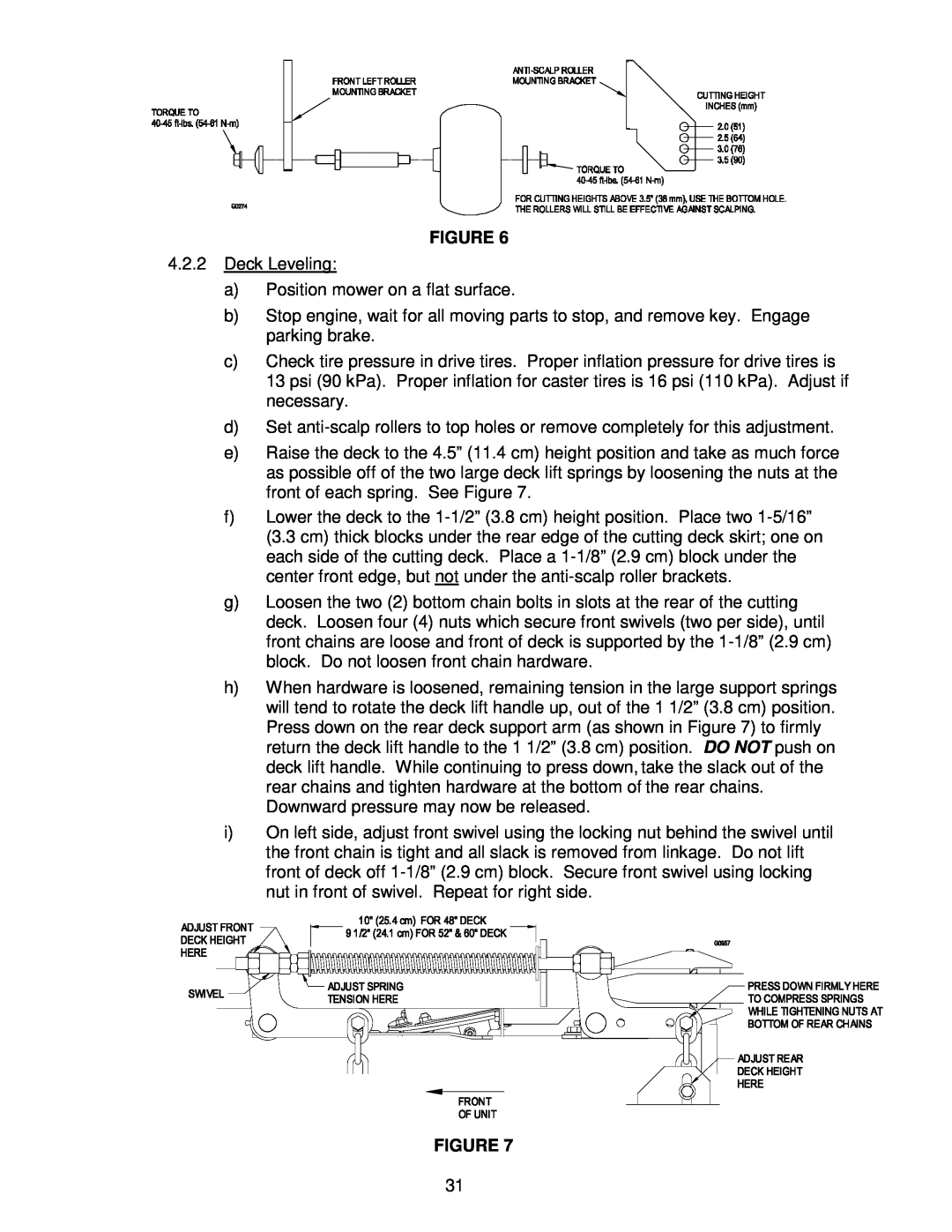 Exmark Lazer Z CT manual 4.2.2Deck Leveling 
