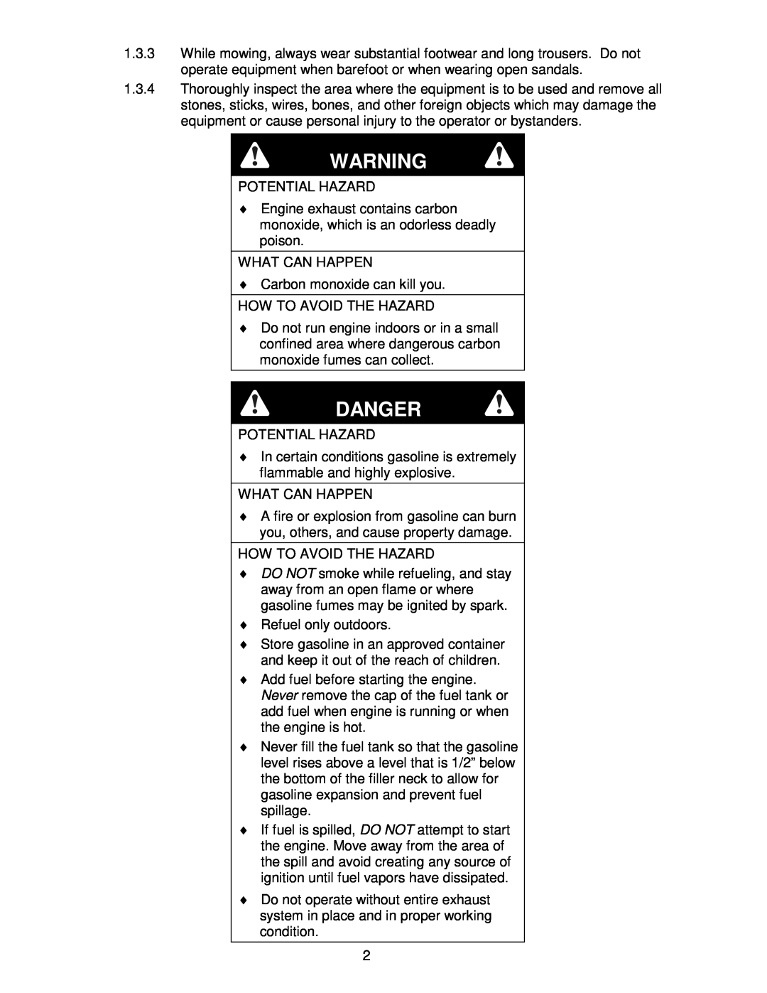 Exmark Lazer Z CT manual Danger 