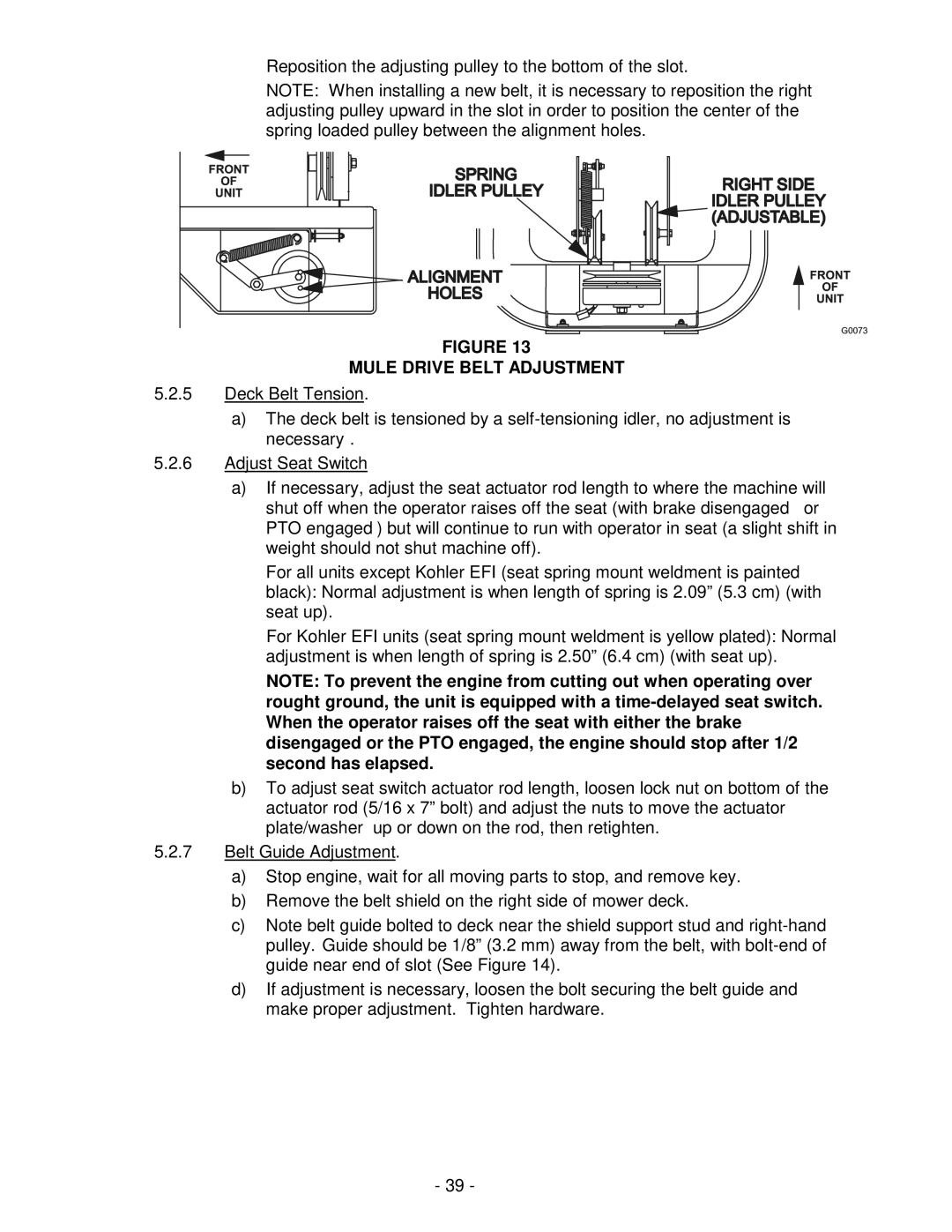 Exmark LAZER Z HP manual Mule Drive Belt Adjustment 