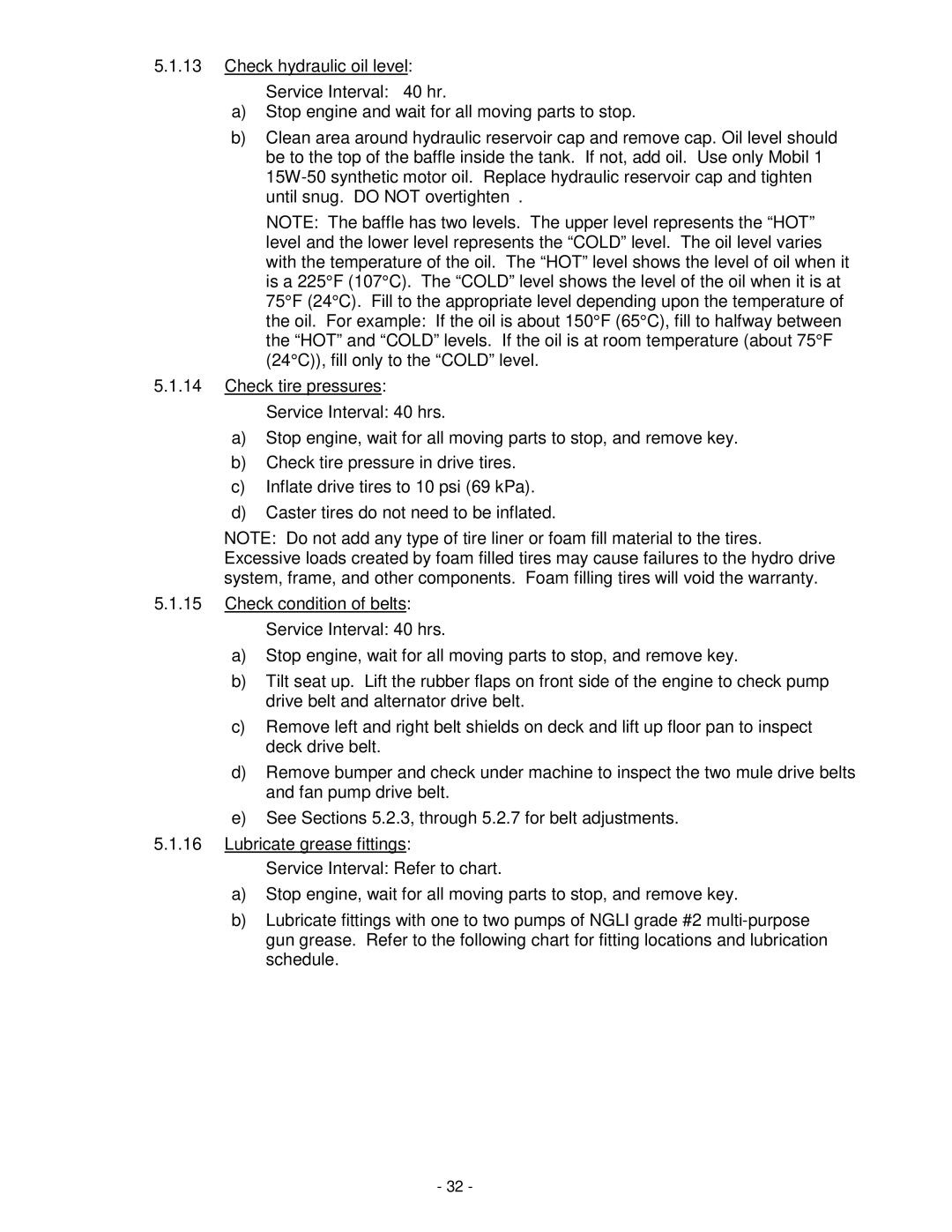 Exmark Lazer Z XP manual Service Interval 40 hrs, Service Interval Refer to chart 