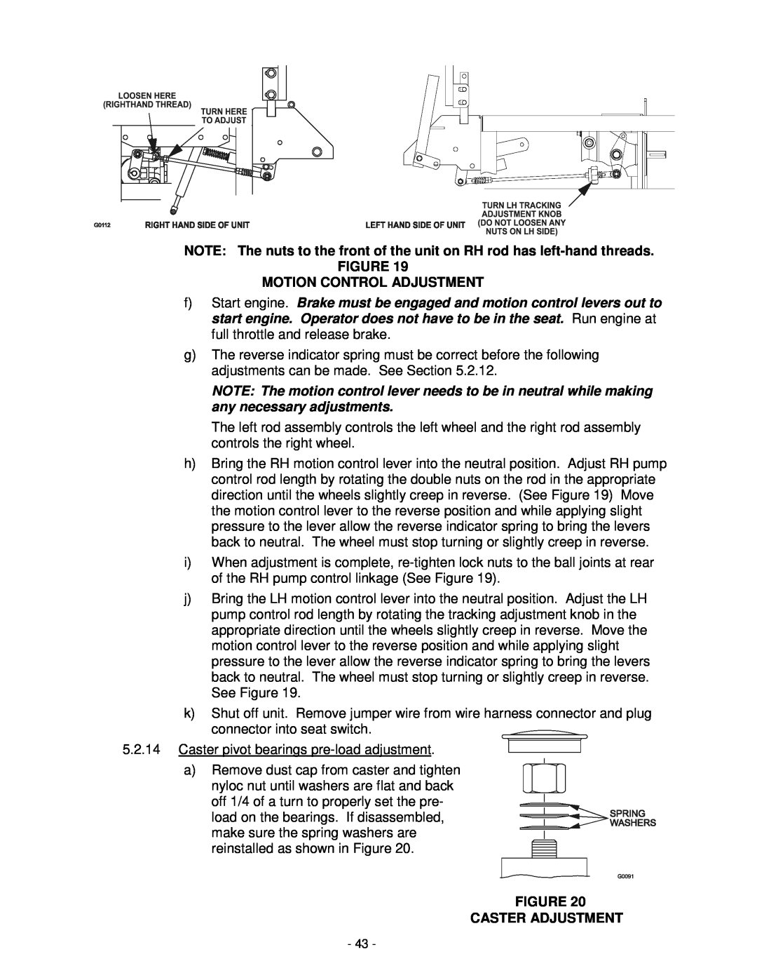 Exmark Lazer Z XP manual Motion Control Adjustment, Caster Adjustment 