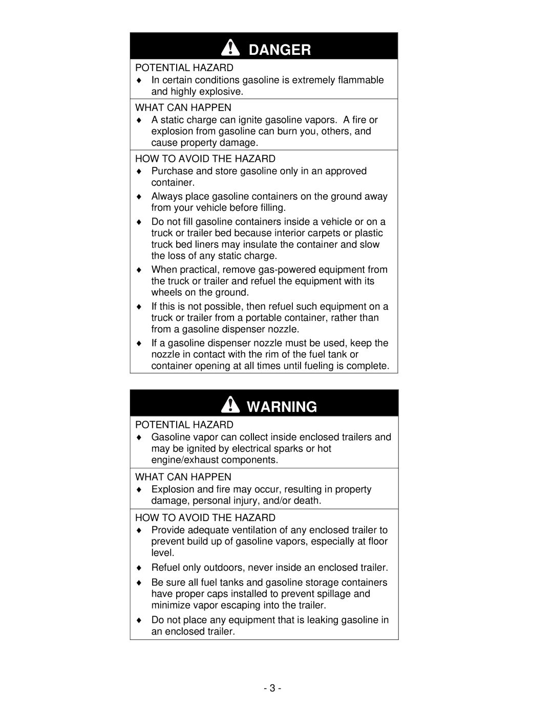 Exmark Lazer Z XS manual Potential Hazard 